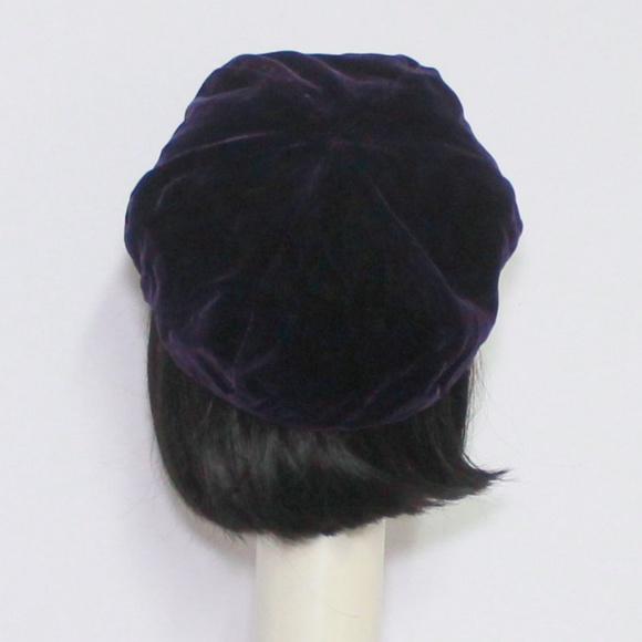 Purple Velvet Beret Hat